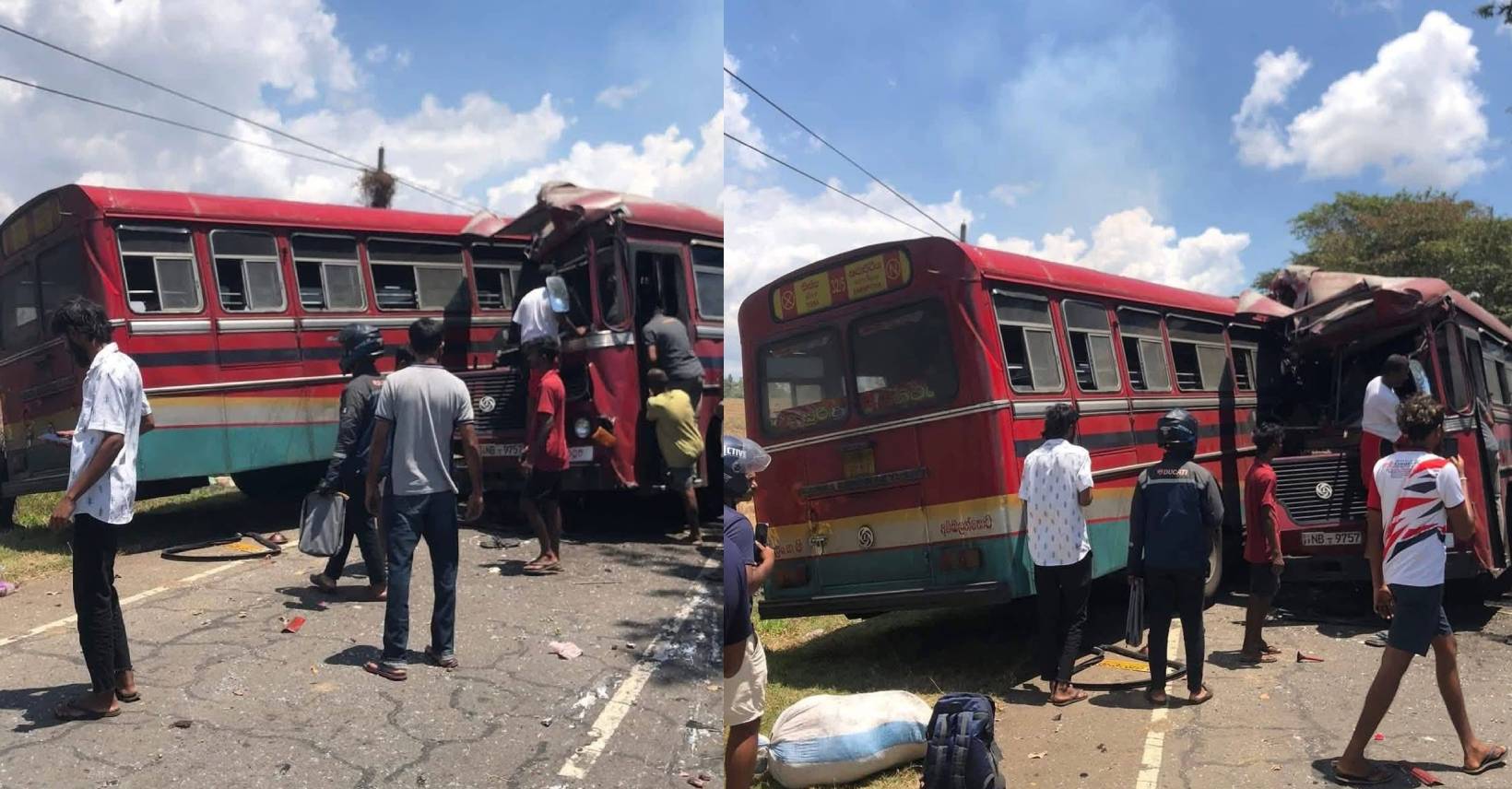 அம்பலாந்தோட்டை – கதிர்காமம் பிரதான வீதியில் பேருந்துகள் நேருக்கு நேர் மோதி விபத்து ; 4 பேர் பலி