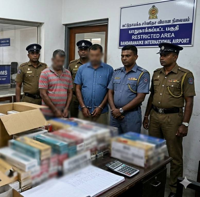  வெளிநாட்டு சிகரெட்டுகளுடன் இருவர் கைது