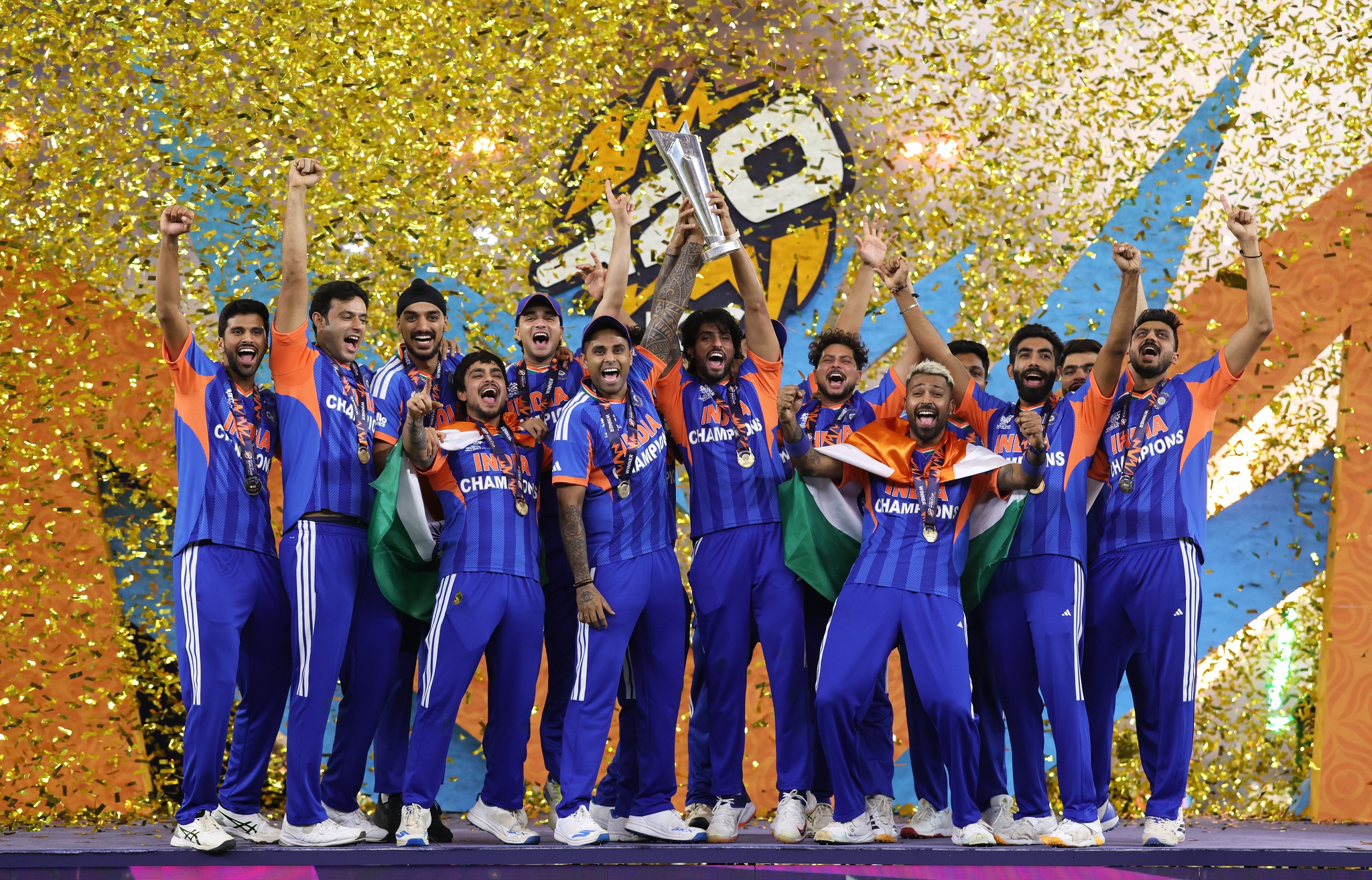 T20 உலகக் கோப்பை கிரிக்கெட் ; 3வது முறையாக உலகக் கோப்பையை வென்ற இந்தியா