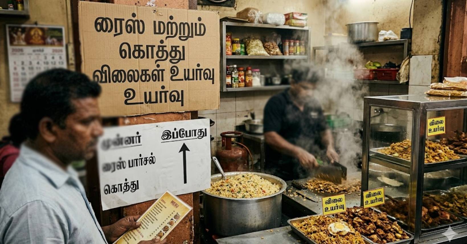 ரைஸ், கொத்து உள்ளிட்ட உணவுகளின் விலை அதிகரிப்பு