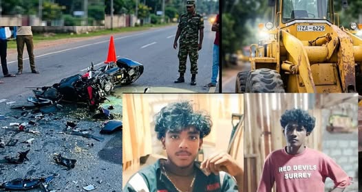 கிளிநொச்சியில் மோட்டார் சைக்கிள் – மோட்டார் கிரேடர் வாகனம்மோதி 18, 19 வயது இளைஞர்கள் இருவர் உயிரிழப்பு.!