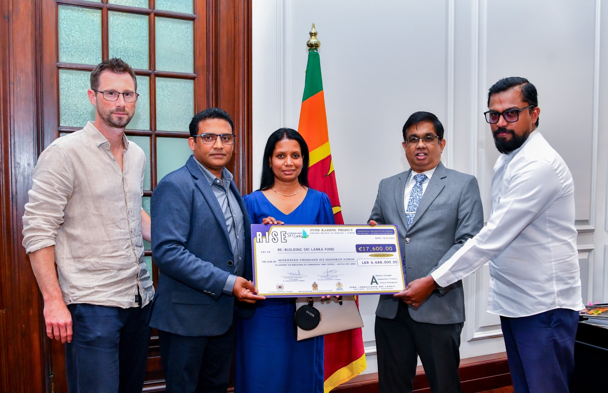 பெல்ஜியத்தின் இலங்கையர்கள் சங்கத்தினால் ‘Rebuilding Sri Lanka’ நிதியத்திற்கு நிதி உதவி பெல்ஜியத்தின் இலங்கையர்கள் சங்கத்தினால் ‘Rebuilding Sri Lanka’ நிதியத்திற்கு நிதி உதவி
