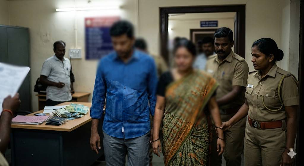 வெளிநாட்டு வேலை மோசடி ; தம்பதியினர் கைது
